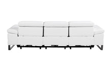 Load image into Gallery viewer, Top Grain Leather Reclining Metal USB Sofa (720336) - White
