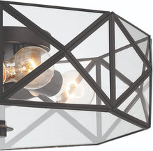 Load image into Gallery viewer, 17'' Unique Statement Four Light Metal Dimmable Flush Chandelier With Shades - Black