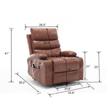 Load image into Gallery viewer, Large Size Electric Power Lift Recliner Chair Sofa With 8 Point Vibration Massage And Lumbar Heat