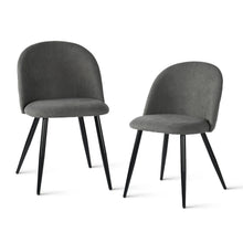 Load image into Gallery viewer, Upholstered Fabric Dining Side Chairs (Set of 2) - Gray / Black