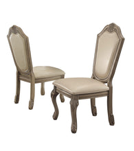 Load image into Gallery viewer, Upholstered Faux Leather Dining Side Chairs (Set of 2) - Antiqued White
