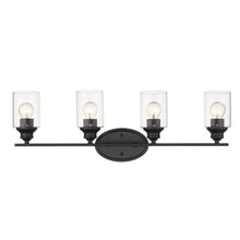 Load image into Gallery viewer, Four Light Wall Light With Clear Glass Shade - Matte Black