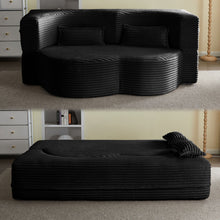 Load image into Gallery viewer, Floor Convertible Sleeper Sofa Bed With 2 Pillows