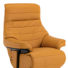 Load image into Gallery viewer, Tufted Genuine Leather Power Swivel Recliner - Yellow