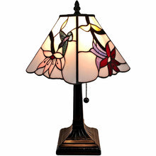 Load image into Gallery viewer, Candlestick Table Lamp With Ivory And Red Birds Novelty Shade - Dark Brown