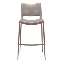 Load image into Gallery viewer, 29" Steel Low Back Bar Height Bar Chairs (Set of 2) - Gray And Brown