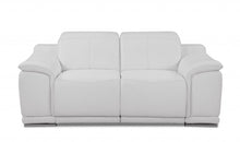 Load image into Gallery viewer, Italian Leather, Power Reclining Loveseat - White / Silver