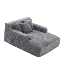 Load image into Gallery viewer, Chenille Interior Lazy Sofa Chaise Longue Armchair With 3 Pillows And Armrests