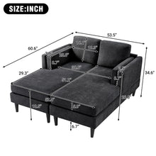 Load image into Gallery viewer, Chaise Lounge Sofa Bed With Dual Layer Armrests For Living Room