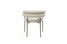 Load image into Gallery viewer, Gunmetal Boucle Stainless Steel Open Back Dining Arm Chairs (Set of 2) - Light Gray