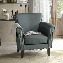 Load image into Gallery viewer, Elegant Club Chair With Nailhead Trim And Birch Wood Legs