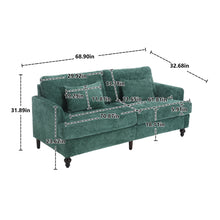 Load image into Gallery viewer, Mid Century Modern Chenille Fabric Loveseat Sofa, 2 Seat Upholstered Couch