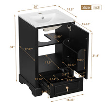 Load image into Gallery viewer, Bathroom Vanity With Sink, Soft Close Door, Adjustable U-Shaped Shelf