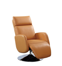 Load image into Gallery viewer, Tufted Genuine Leather Power Swivel Recliner (730556) - Burnt Umber