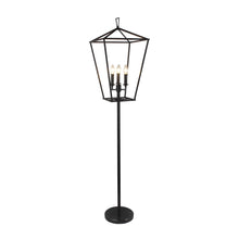 Load image into Gallery viewer, Three Light Floor Lamp With Black Geometric Shade - Black