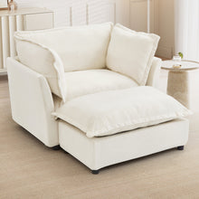 Load image into Gallery viewer, Modern Armchair Sofa With Movable Ottoman