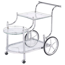 Load image into Gallery viewer, Reia - 3 Tier Cart With Casters & Tempered Glass Design - Chrome