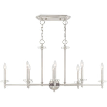 Load image into Gallery viewer, 20" Eight Light Dimmable Chandelier With Shades - Nickel