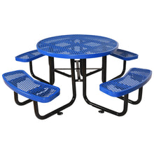 Load image into Gallery viewer, Round Outdoor Steel Picnic Table With Umbrella Pole