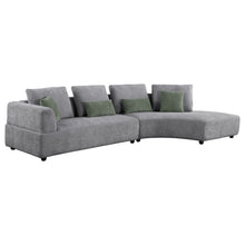 Load image into Gallery viewer, Lincoln - Upholstered Curved Sectional Sofa With Pillow Back Cushions - Gray