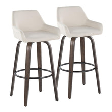 Load image into Gallery viewer, Daniella - Contemporary Fixed Height, Barstool With Swivel With Round Footrest (Set of 2)