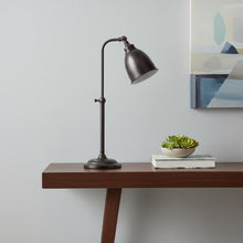Load image into Gallery viewer, 27" Metal Adjustable Lantern Table Lamp With Bronze Dome Shade - Bronze