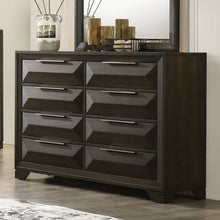 Load image into Gallery viewer, 8 Drawer Dresser With Beveled Bracket - Espresso