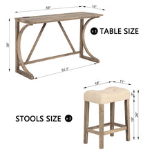 Load image into Gallery viewer, Bar Table Set With 3 Padded Stools