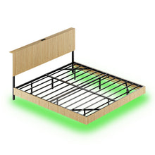 Load image into Gallery viewer, Floating Bedstead With Charging Station And LED Lights