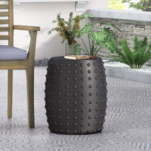 Load image into Gallery viewer, Outdoor End Table With Outstanding Studded Design - Matte Black