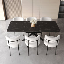 Load image into Gallery viewer, Extendable Dining Table Set With Curved Backrest Upholstered Chairs