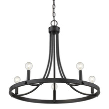 Load image into Gallery viewer, Candle Style Five Light Metal Dimmable Chandelier - Black