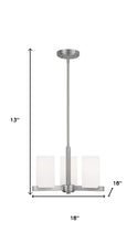 Load image into Gallery viewer, 3 Light Metal Dimmable Chandelier With Shades - Nickel / White