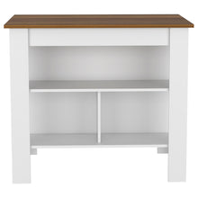 Load image into Gallery viewer, Stainless Steel Wood Counter Utility Cabinet Utility Sink - Brown / White