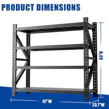 Load image into Gallery viewer, Heavy Duty 4 Shelf Garage Shelving Unit