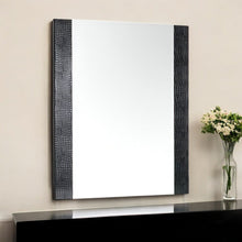 Load image into Gallery viewer, 41" Faux Shagreen Partially Framed Accent Mirror - Black