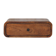Load image into Gallery viewer, 18" Chestnut Solid Wood Distressed One Drawer Floating Nightstand - Light Brown