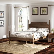 Load image into Gallery viewer, Retro 4 Poster Platform Bed Frame With Curved Tall Headboard
