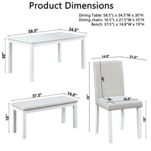 Load image into Gallery viewer, Dining Table Set With Crystal Decoration And Upholstered Chairs