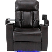Load image into Gallery viewer, Power Recliner With Storage Arms, Cupholders, Swivel Tray Table And Cell Phone Stand - Brown