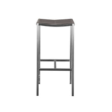 Load image into Gallery viewer, Stainless Steel Backless Bar Height Bar Chairs (Set of 4) - Brown / Silver