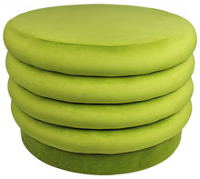 Load image into Gallery viewer, Round Velvet Tufted Cocktail Ottoman - Green