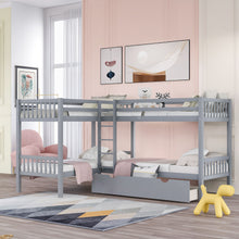 Load image into Gallery viewer, L Shaped Bunk Bed With Drawers