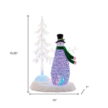 Load image into Gallery viewer, Plastic Trees Christmas Snowman Tabletop Sign With LED - White