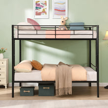Load image into Gallery viewer, Modern Metal Bunk Bed, Full Over Full, No Box Spring Needed - Black