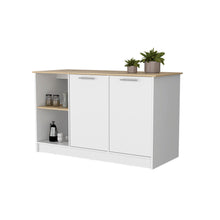 Load image into Gallery viewer, 59" Kitchen Island With Storage - White