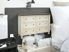 Load image into Gallery viewer, Solid Wood Six Drawer Double Dresser - Gray / Ivory