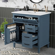 Load image into Gallery viewer, Bathroom Vanity With Sink Top, Flip Drawers, Adjustable Shelf