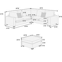 Load image into Gallery viewer, Modern Style L-Shaped Sectional Set With Ottoman