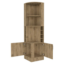 Load image into Gallery viewer, Corner Bar Cabinet With Eleven Shelves - Natural